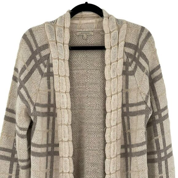 Elisabetta Collection Mohair Wool Blend Open Front Cardigan Sweater Cream Large - Picture 2 of 9